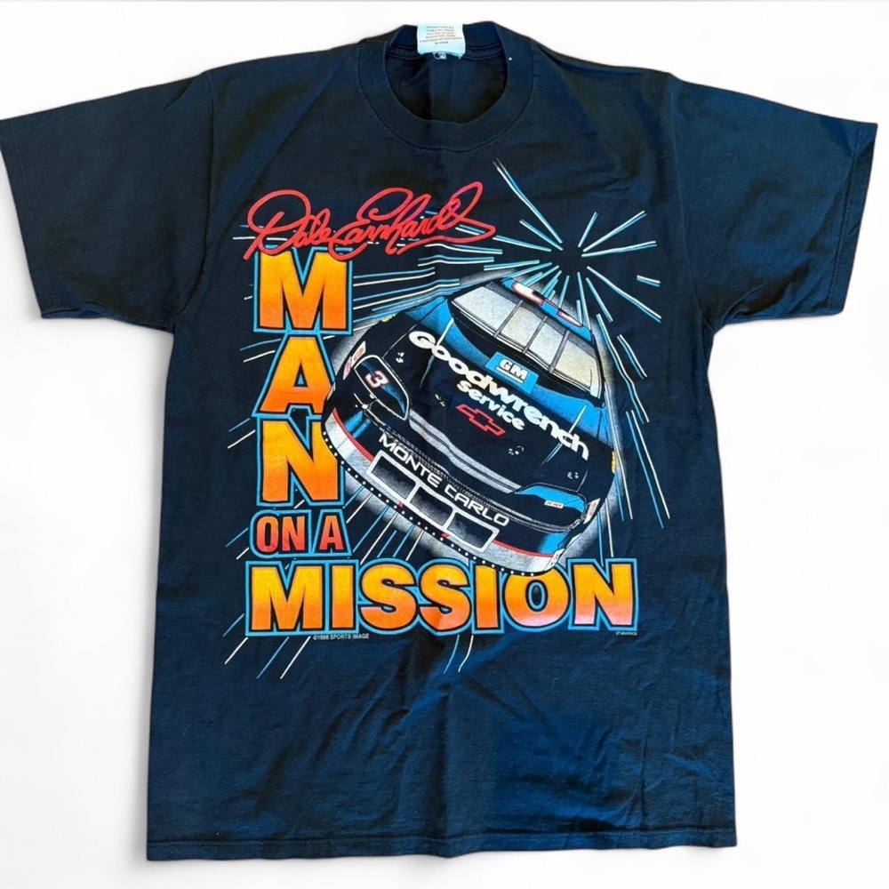 1986 NASCAR Dale Earnhardt Sr. tee shirt - large black cotton nascar